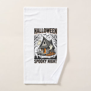 Cabine effrayante d'Halloween Art vintage de nuit