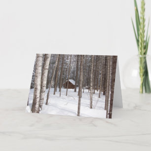 Cabine en carte pour notes d'hiver