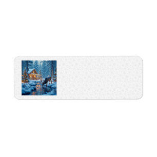 Cabine Étiquette de adresse de Noël