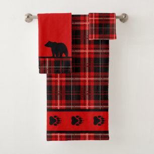 Cabine Ours rouge et noir plaid