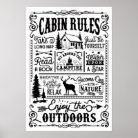 Cabine Rules Poster noir et blanc