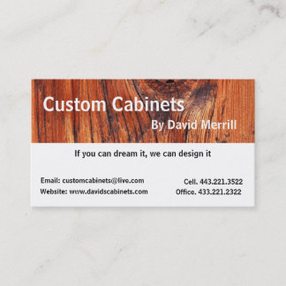 Cabinets faits sur commande et carte de visite de