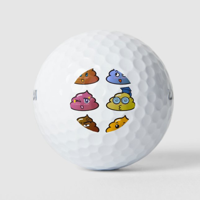 Caca, emoji, golf, balle ⛳ (Devant)