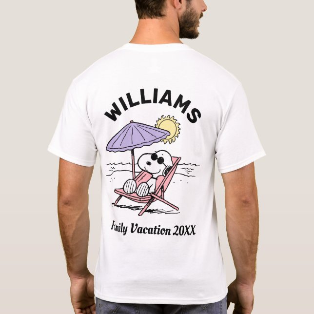 cacahuètes | Snoopy Beach T-Shirt de vacances en f (Dos)