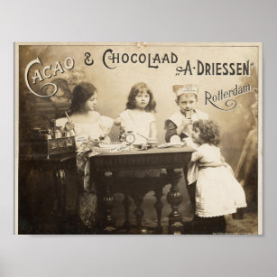 Cacao et Poster vintage de chocolat