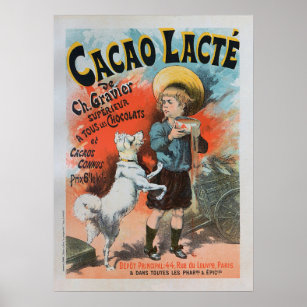 Cacao lacte, 1893 French Vintage Poster
