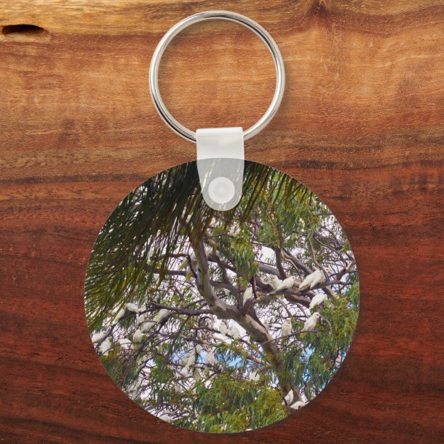Cacatoès australiens au repos, porte-clés (Recto)