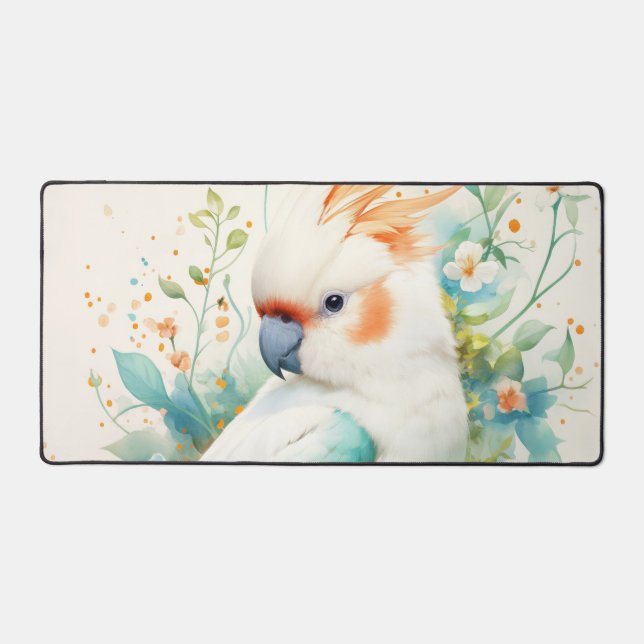 Cacatoès blanc Crête tangerine Aqua sarcelle (Recto)