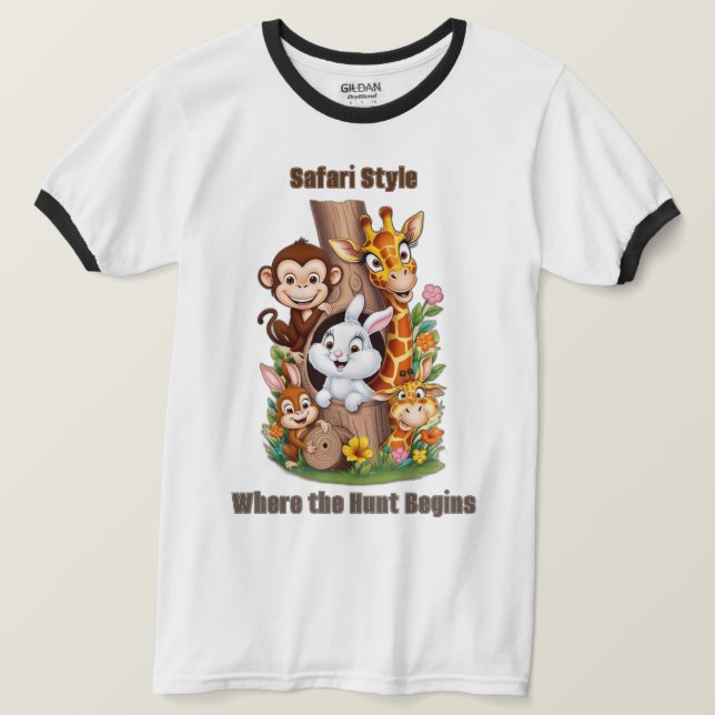 Cacher et chercher Safari : T-shirt animal humoris (Design devant)