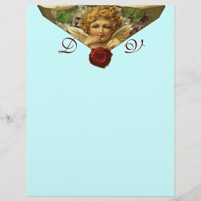 CACHET DE CIRE ANGEL HEART Monogramme Bleu (Devant)
