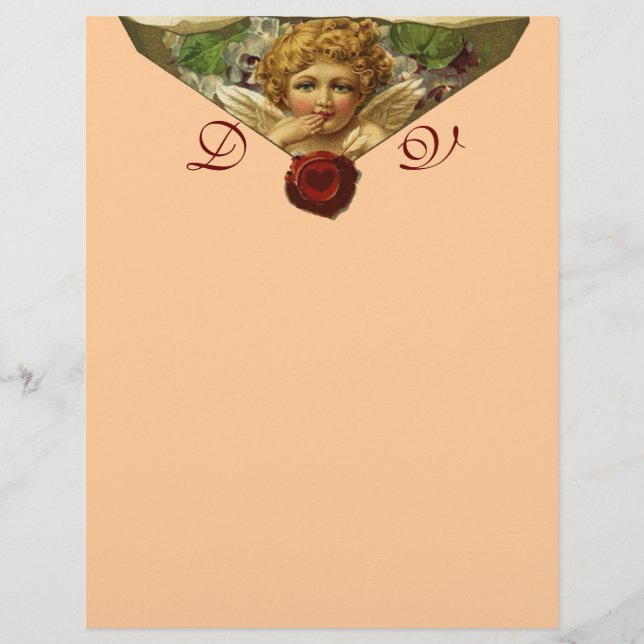 CACHET DE CIRE ANGEL HEART Monogramme Rose (Devant)