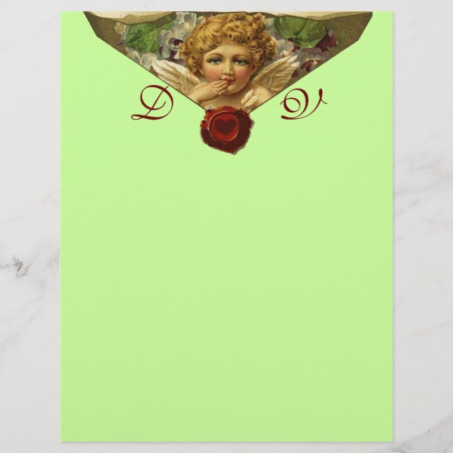 CACHET DE CIRE ANGEL HEART Monogramme Vert (Devant)