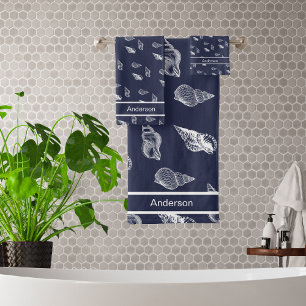 Cachet marin personnalisé Salle de bain Ocean Navy