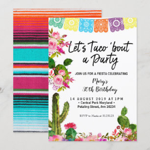Cactus 30e anniversaire de fête Invitation