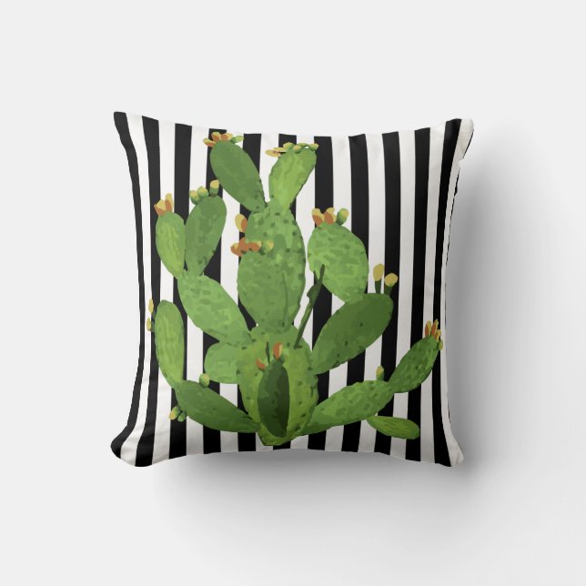 Cactus à oreilles et coussin à rayures (Recto)