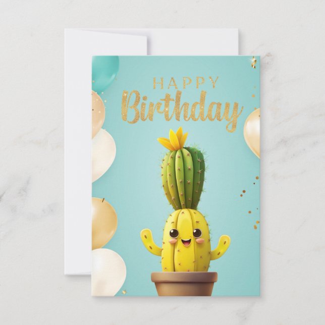 Cactus Anniversaire Joyeux : Carte Anniversaire (Devant)