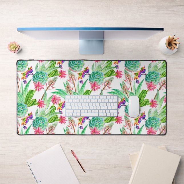 Cactus aquarelle brillante et Motif succulent (Bureau 1)