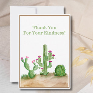 Cactus Aquarelle Merci Dans Le Désert