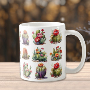 Cactus Aquarelle Motif Café Mug