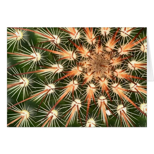 Cactus avec Starburst Spines Carte de voeux (Devant Horizontal)