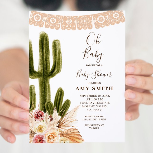 Cactus Boho Fiesta Oh Baby Invitation (Créateur téléchargé)