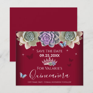 Cactus Butterfly Elegant Quinceanera Enregistrer l