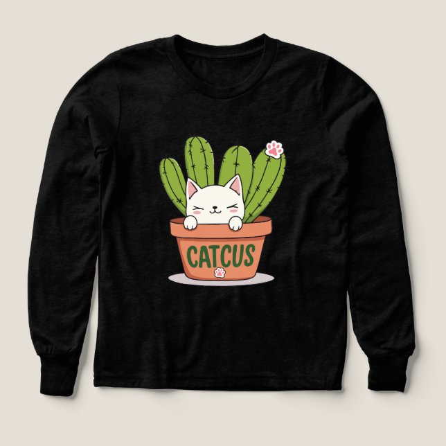 Cactus Chat Mignon Illustration Kawaii Cactus (Motif recto)