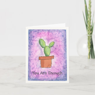 Cactus en Pot-Purple Carte Aquarelle