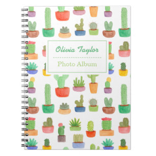 Cactus et carnet colorés de motif de Succulents