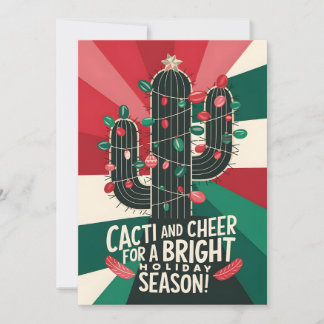 Cactus Et Cheveux - Carte de Noël