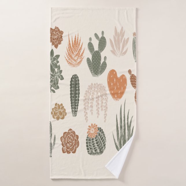 Cactus et succulent motif sans soudure (Serviette de bain)