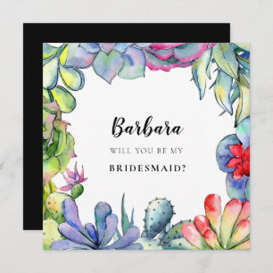 Cactus et succulents Bridesmaid carte de propositi