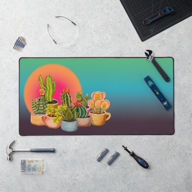 Cactus et succulents Mat de bureau (Poste de travail)
