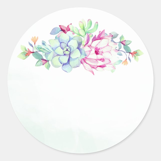 Cactus Fleur & Succulents Mariage Faveur Stickers (Devant)