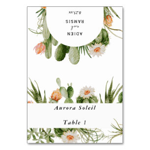 Cactus Floral Desert Mariage Carte Place pliable