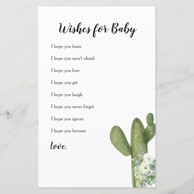 Cactus Floral Taco 'bout Love Wives for Baby Card (Devant)