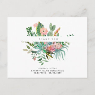 Cactus Funeral Loss Life Merci Carte postale