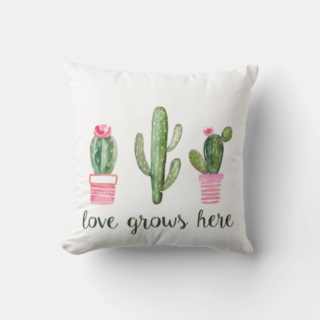 Cactus Love Grove Ici Cactus Coussin décoratif (Recto)