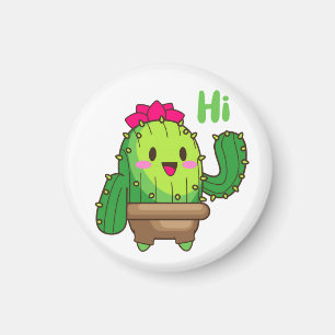 Cactus Magnet Ondulant – Visage de Plante Amical