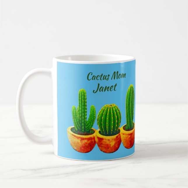 Cactus Maman Coupe personnalisée de café Mug (Gauche)