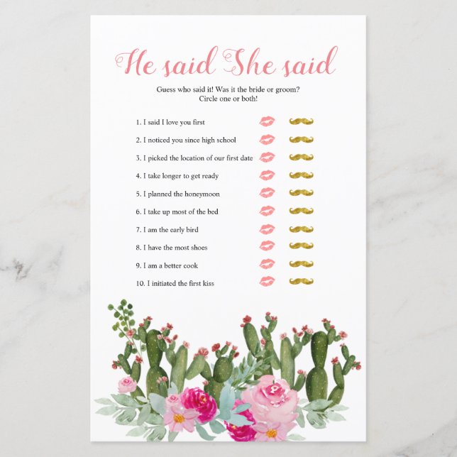 Cactus mexicain rose il dit qu'elle a dit carte de (Devant)