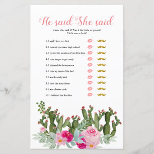 Cactus mexicain rose il dit qu'elle a dit carte de