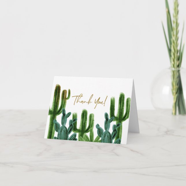 Cactus Mexicaine Fête à thème plié Carte de remerc (Devant)