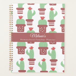 Cactus Motif Enseignant École Homeschool Planner