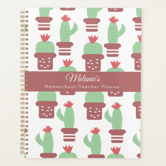 Cactus Motif Enseignant École Homeschool Planner (Devant)