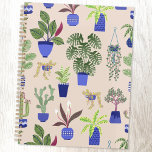 Cactus Motif rose pâle<br><div class="desc">Houseplants,  cactus et succulents motif sur un arrière - plan rose poussiéreux pour jardiniers d'intérieur partout. Art original de Nic Squirrell.</div>