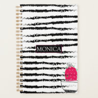 Cactus noir blanc motif monogramme