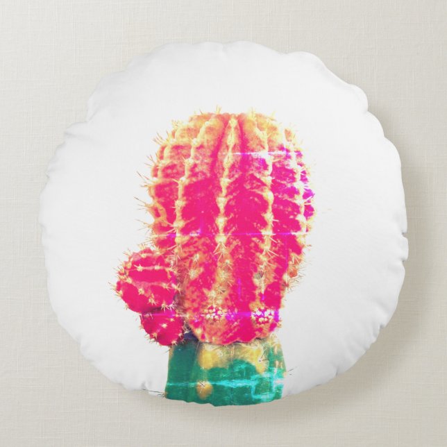 Cactus rose Photo Coussin rond (Devant)