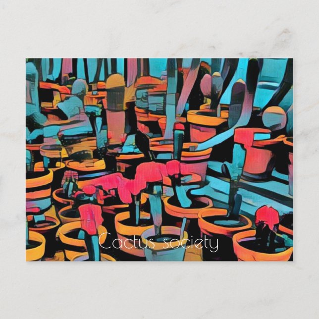 Cactus Société Carte Postale Stylisée (Devant)