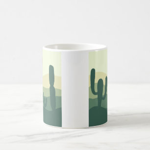 cactus, soleil et désert tasse à café
